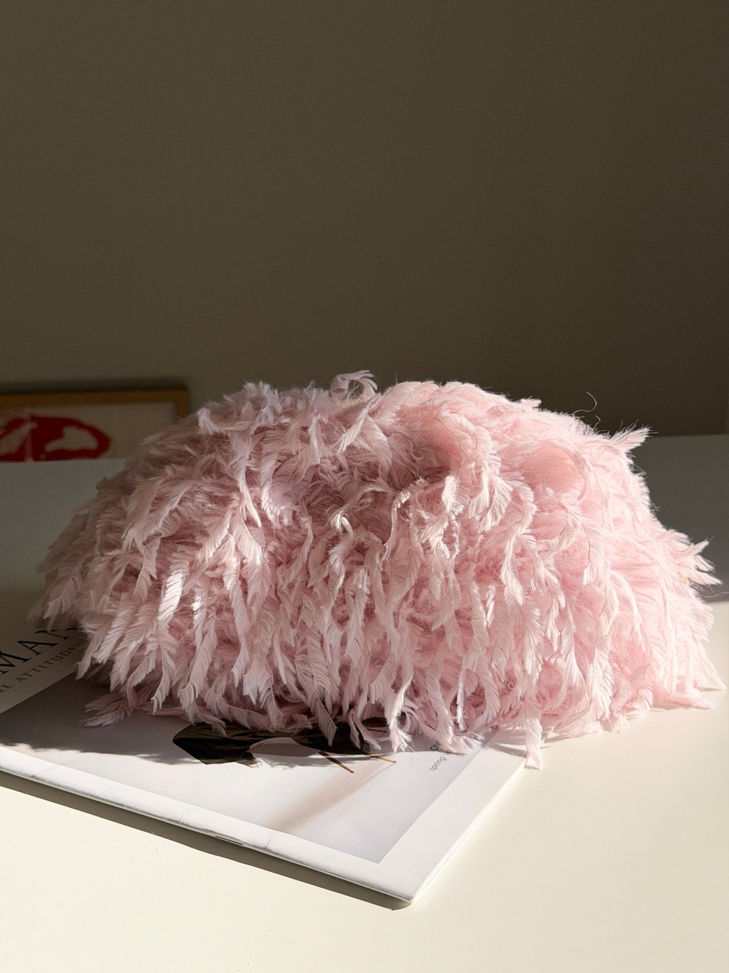 Playful pink clutch bag