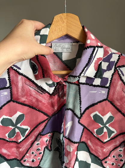 Bold vintage viscose blouse