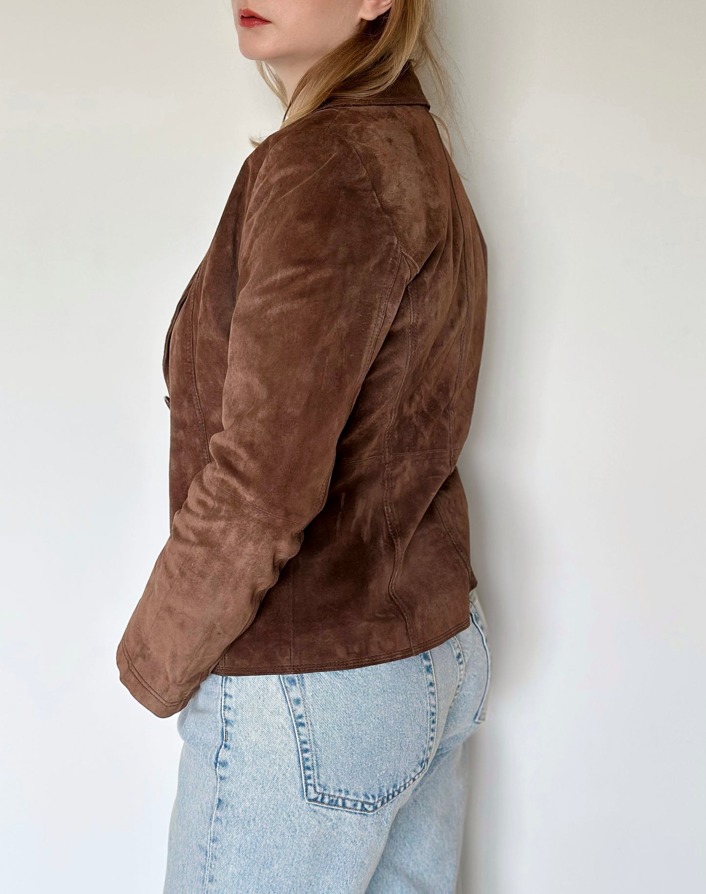 Stylish vintage 100% leather brown jacket