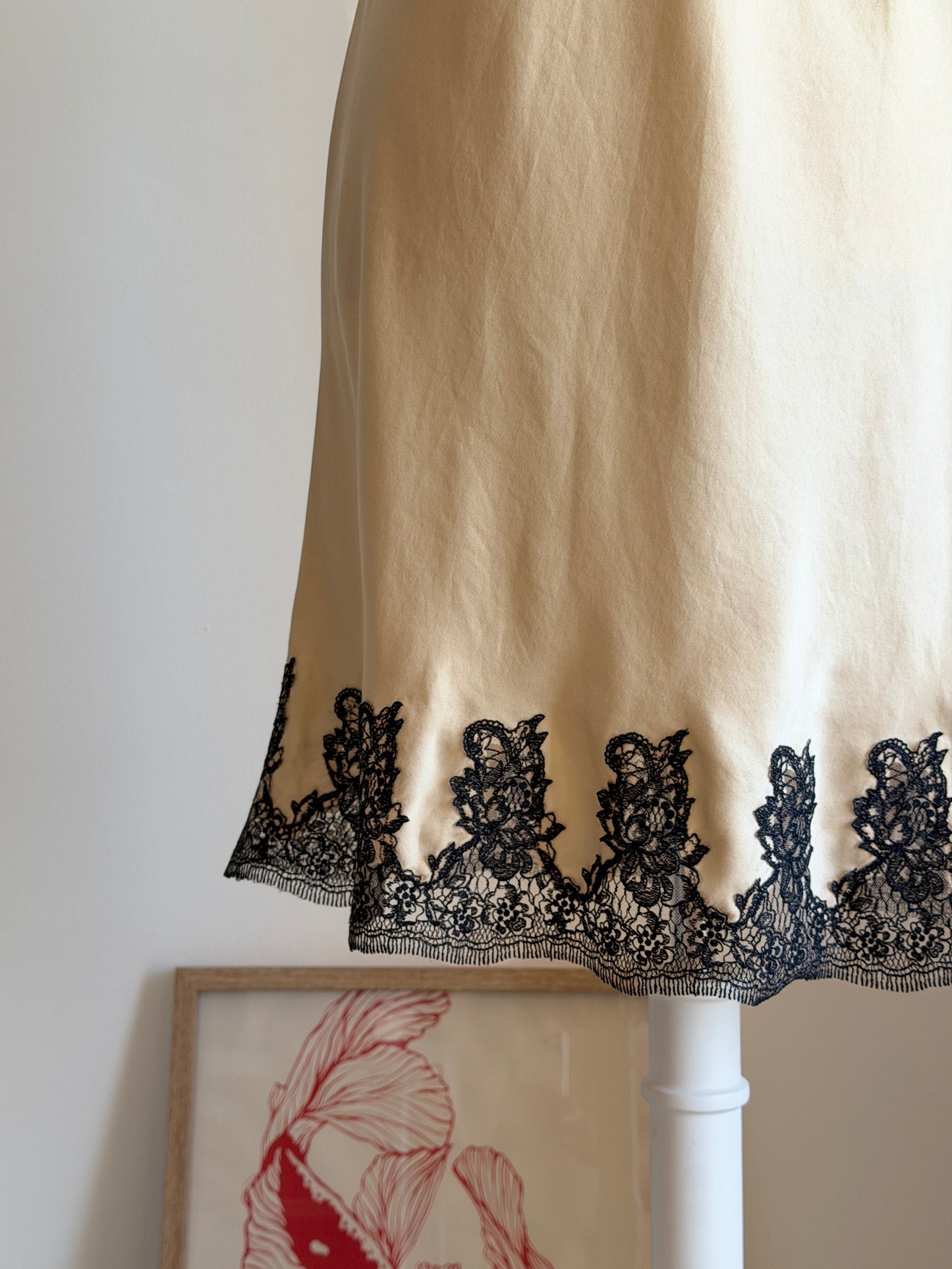 Elegant vintage slip silk dress