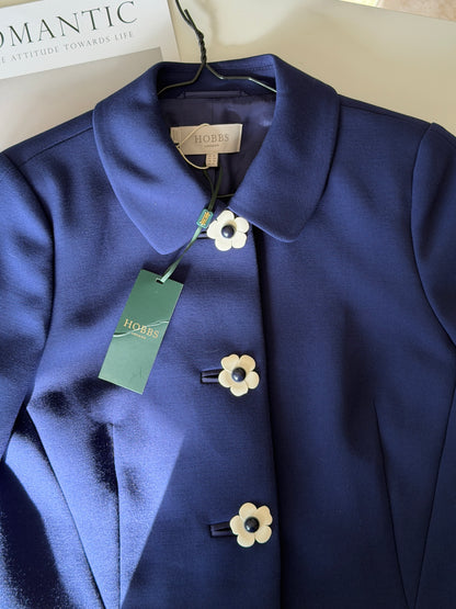 Charming 60s-inspired navy blue jacket Hobbs