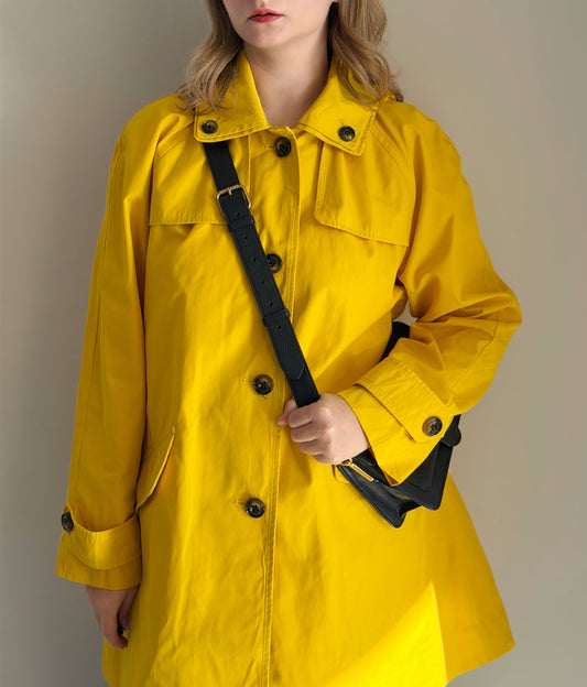Vibrant yellow London Fog trench coat