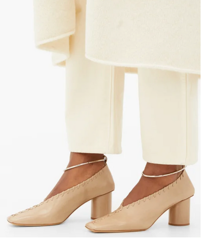 Jil Sander leather shoes with anklets