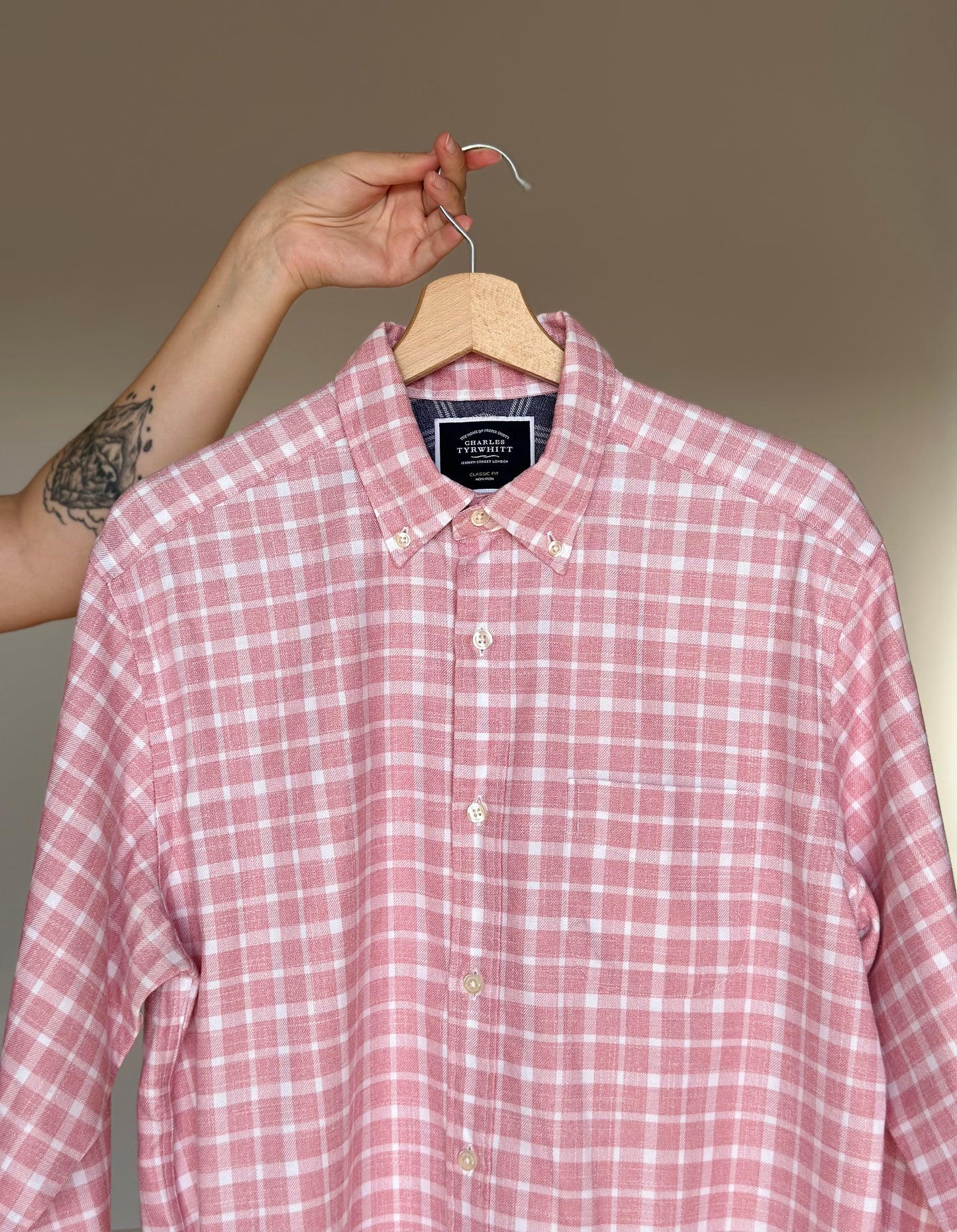 Amazing vintage pink plaid shirt