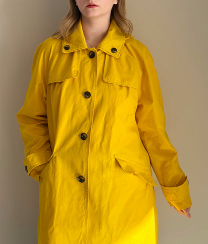 Vibrant yellow London Fog trench coat