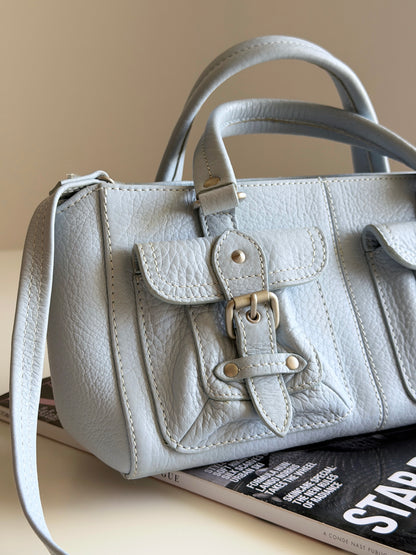 Vintage powder blue leather bag