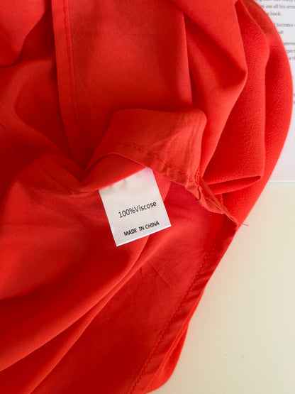 Minimal orange red slip long dress