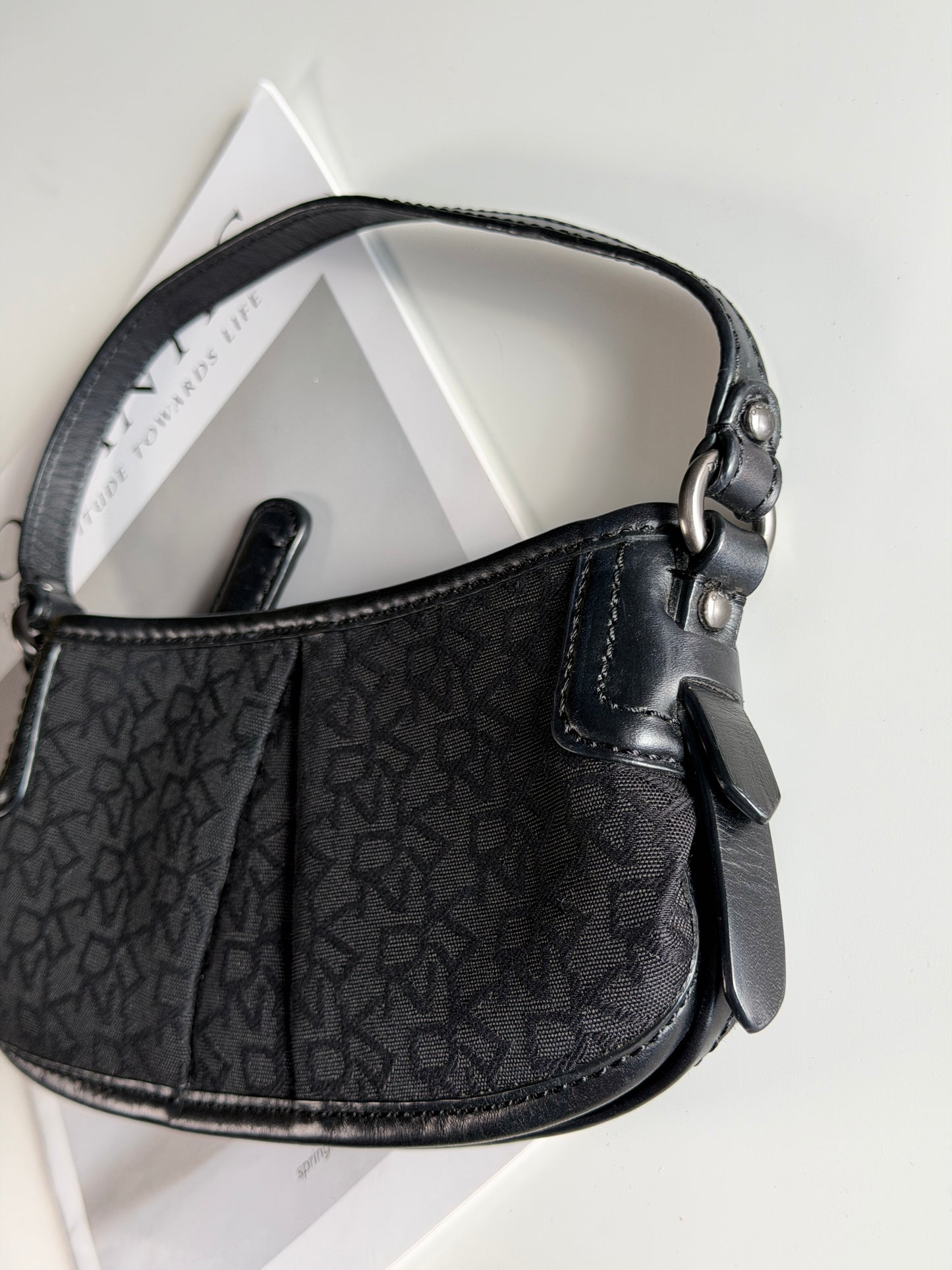 Beautiful vintage DKNY baguette black bag