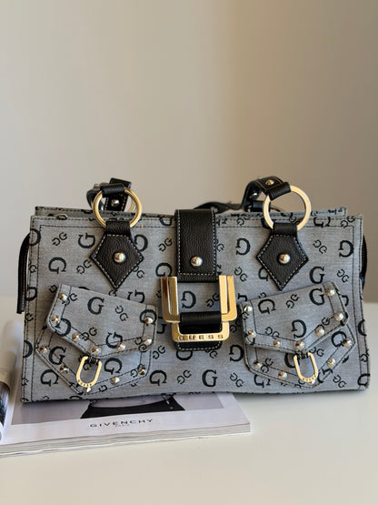 Vintage Guess bag in grey monogram Y2K