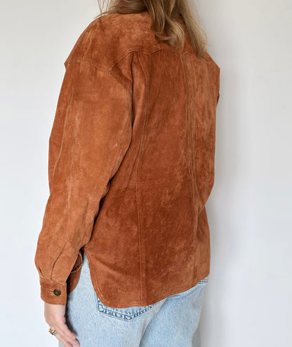 Unique vintage 100% leather overshirt