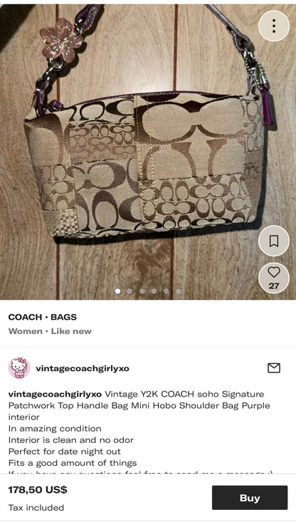 Authentic vintage Coach bag from the Signature Collection