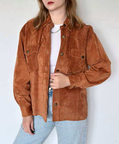 Unique vintage 100% leather overshirt