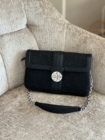 Vintage black DKNY bag with silver closure