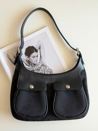 Vintage DKNY black monogram shoulder bag