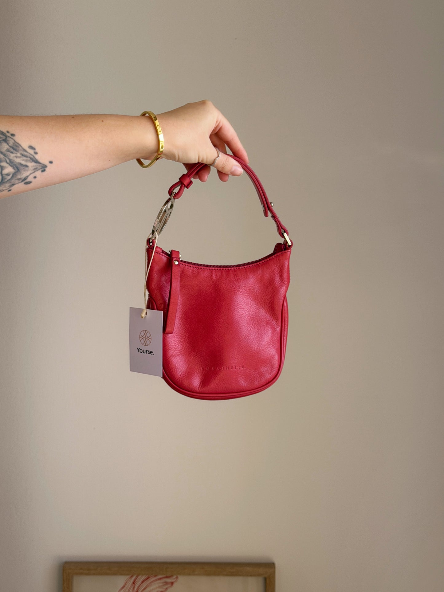 Vintage Coccinelle red leather bag