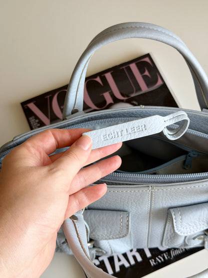 Vintage powder blue leather bag