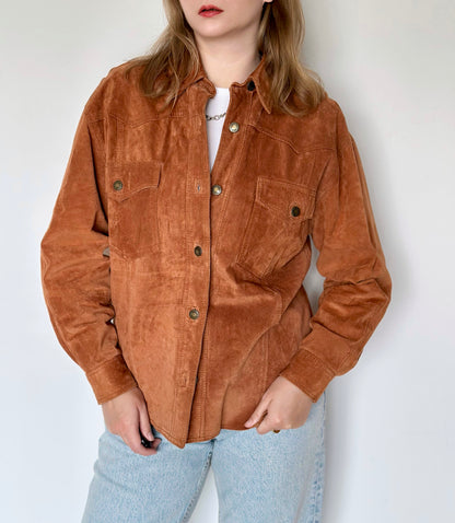 Unique vintage 100% leather overshirt