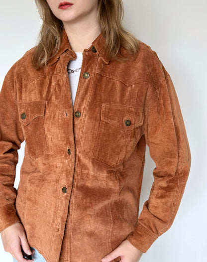 Unique vintage 100% leather overshirt