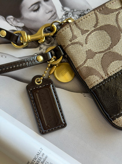 Vintage Coach signature wristlet