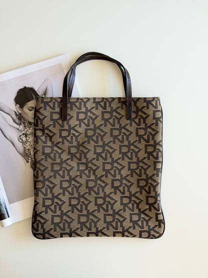 Vintage DKNY brown tote bag