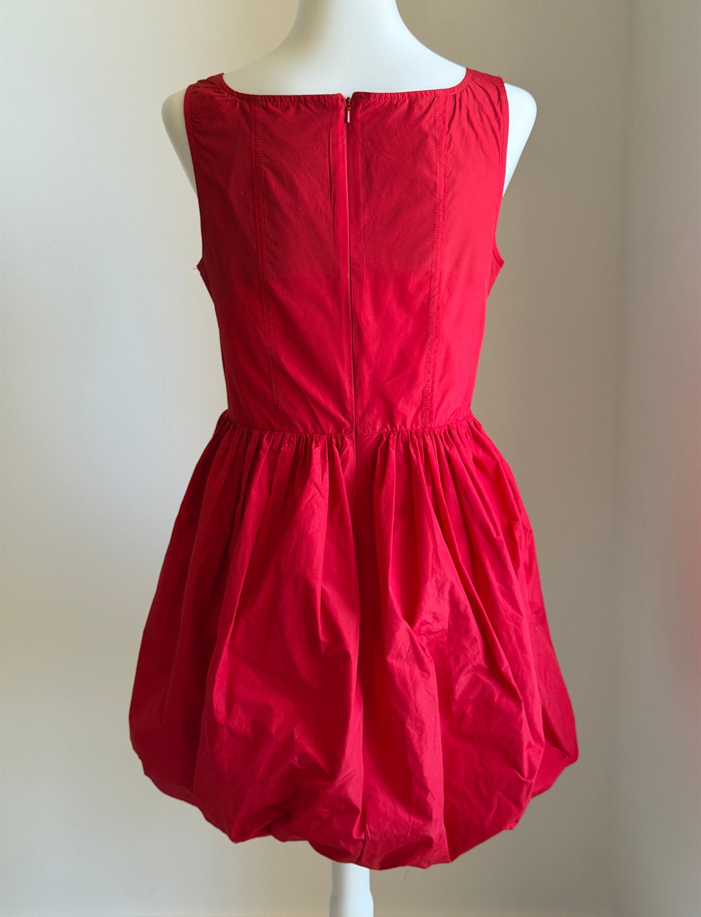 Red bubble hem mini dress