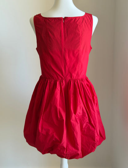 Red bubble hem mini dress