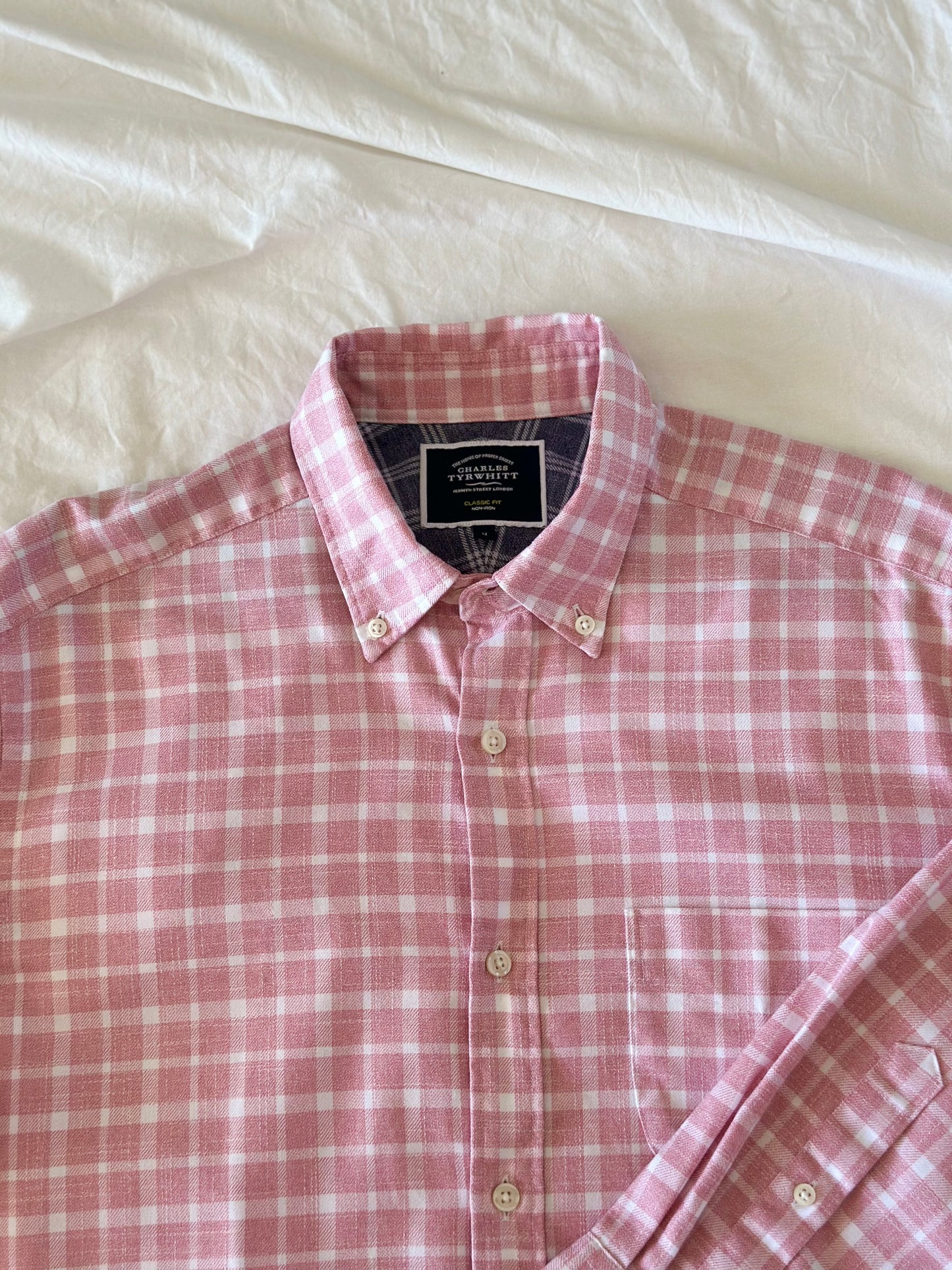 Amazing vintage pink plaid shirt