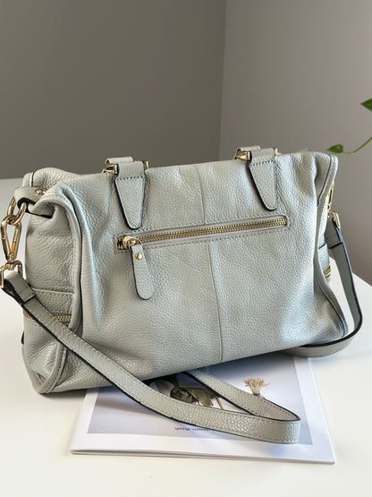 Elegant grey leather handbag from Smith & Canova (England)