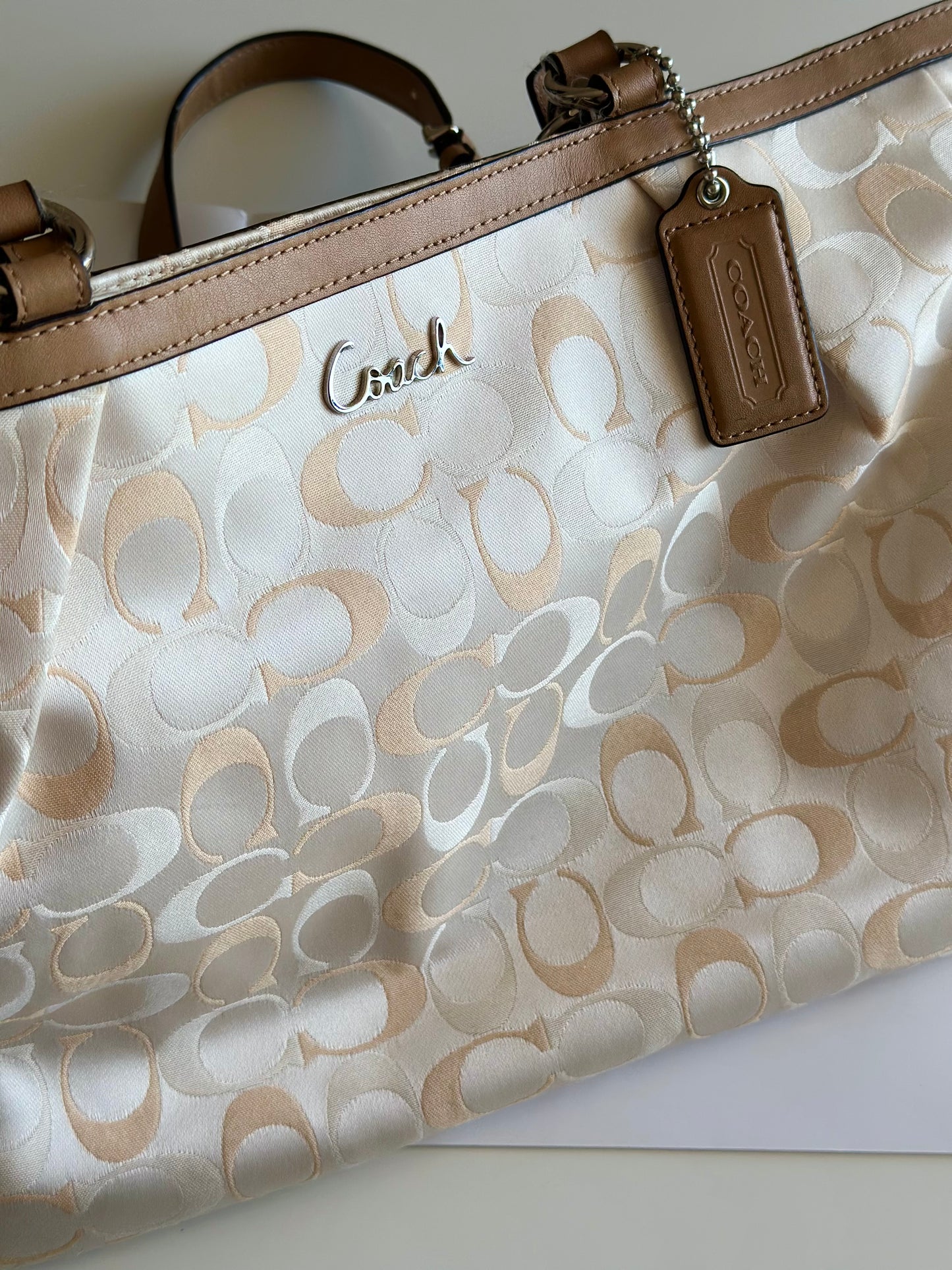Coach tote bag with iconic “C” monogram