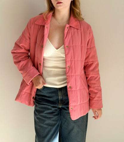 Charming quilted jacket in a soft coral pink shade