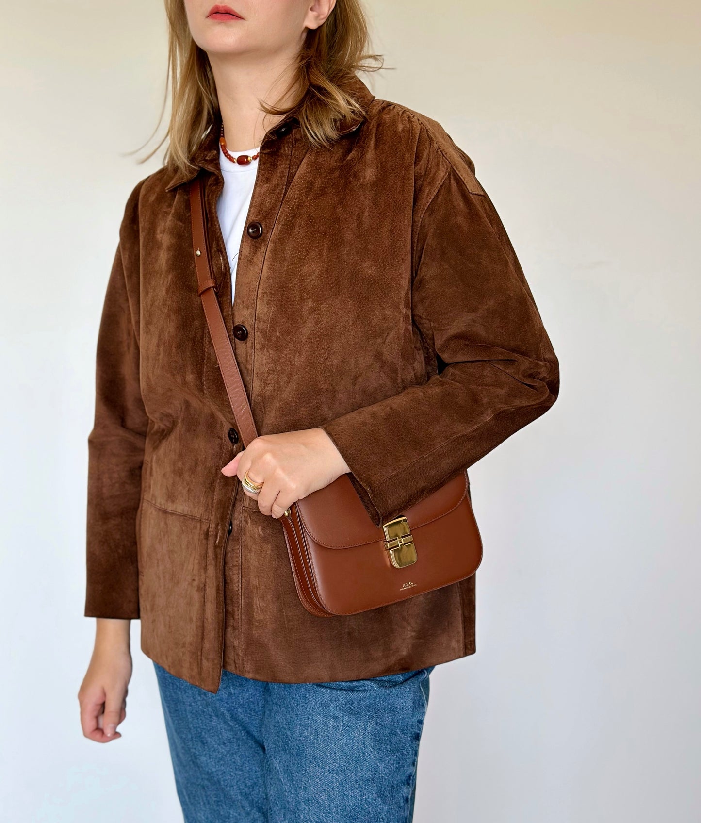 Vintage 100% suede brown jacket