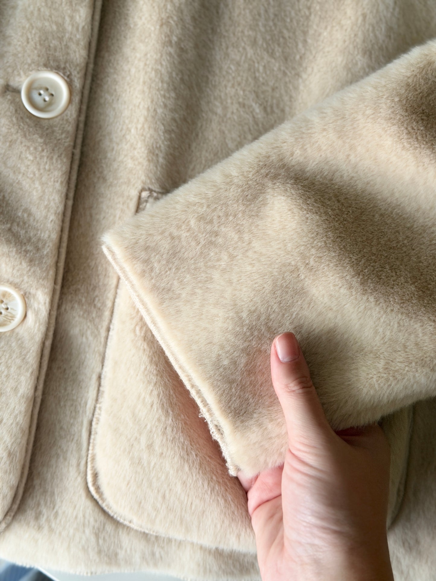 Charming cream faux fur jacket from ICHI