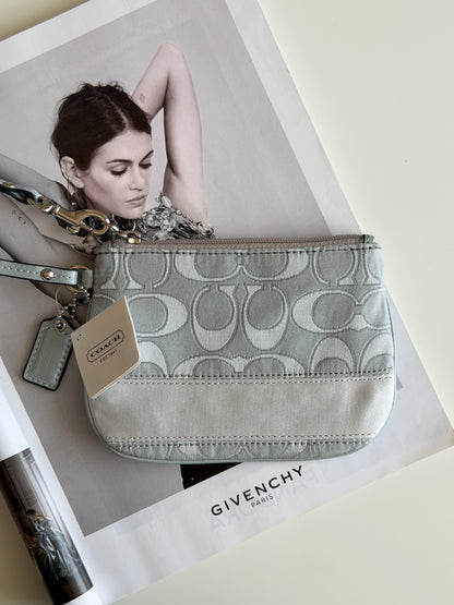 Vintage Coach grey signature wristlet