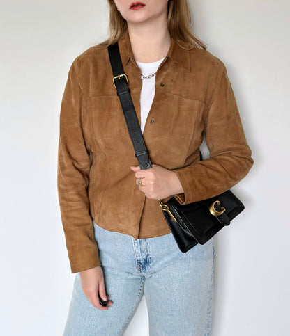 Trendy vintage 100% suede jacket