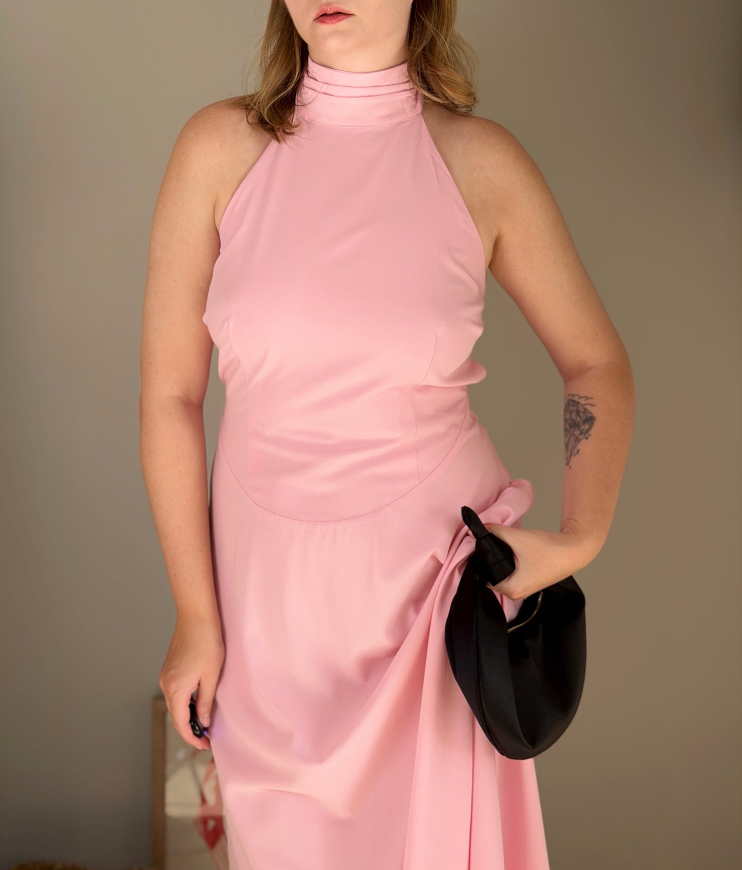 Romantic pink midi/maxi dress by Pretty Lavish