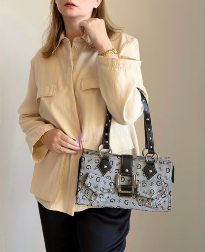 Vintage Guess bag in grey monogram Y2K