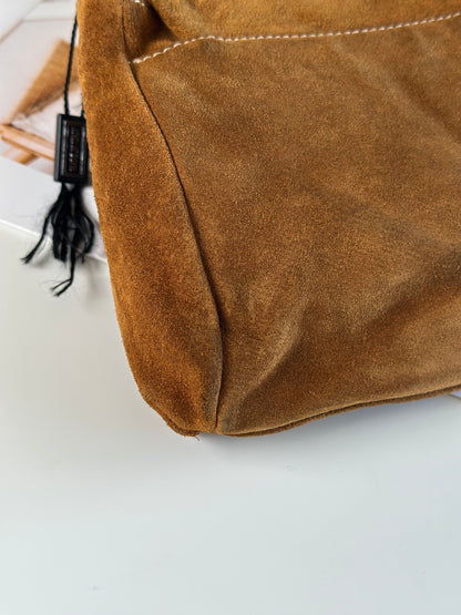 Beautiful caramel suede shoulder bag