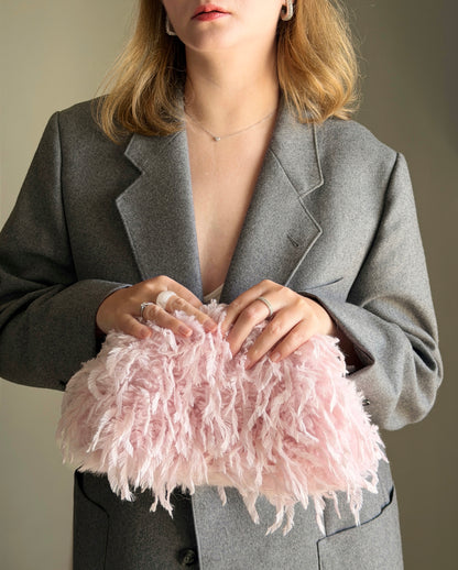 Playful pink clutch bag