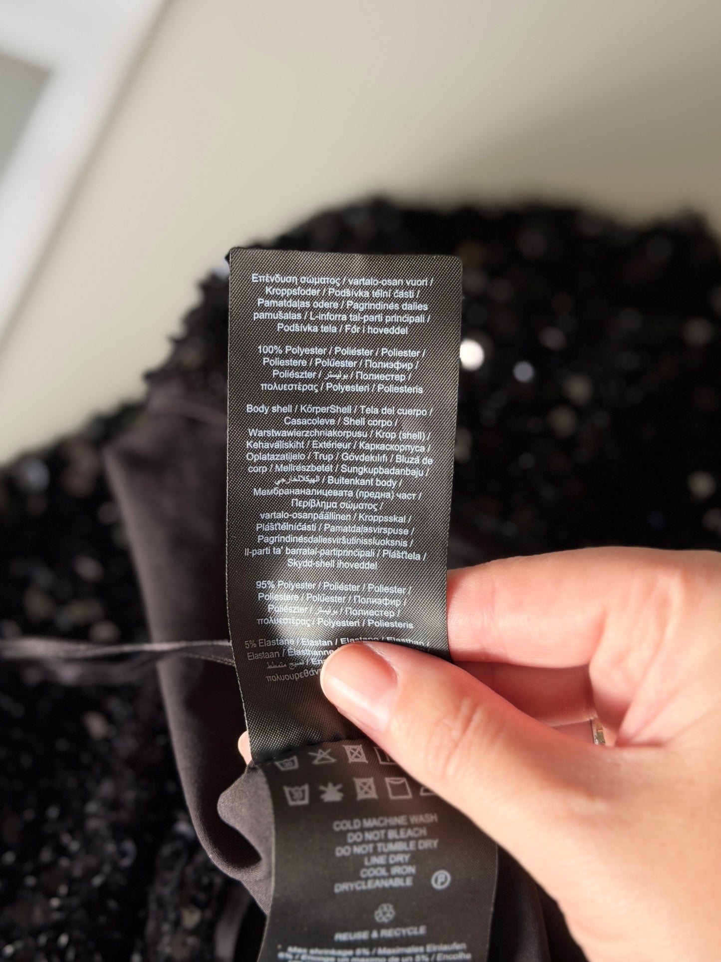 Stunning black midi slip dress with sequins