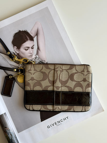 Vintage Coach signature wristlet