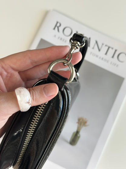 Glossy black vintage bag from DKNY