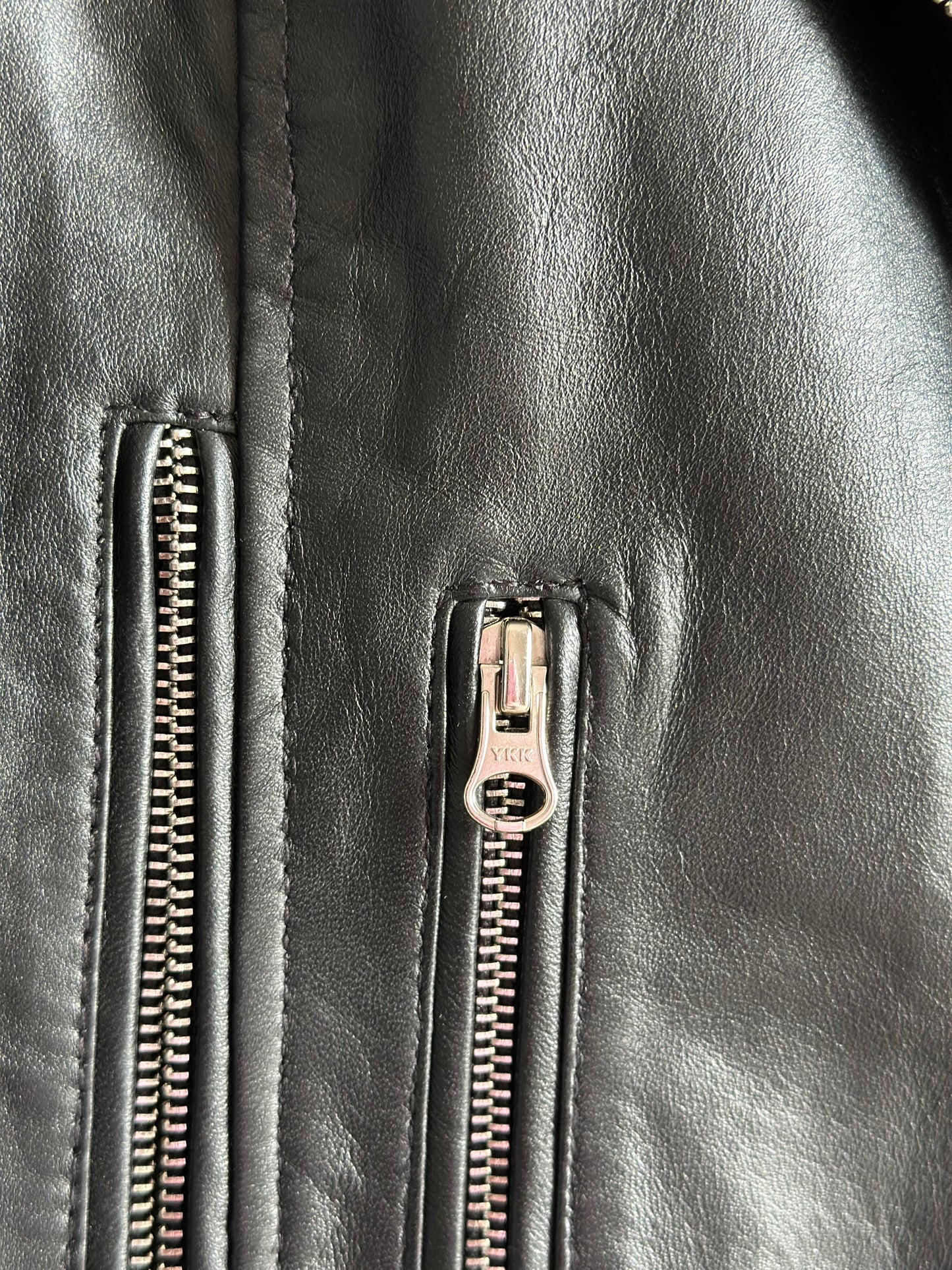 Classic vintage black biker leather  jacket