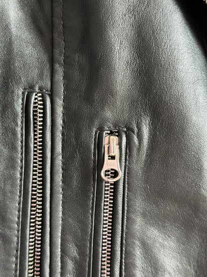 Classic vintage black biker leather  jacket