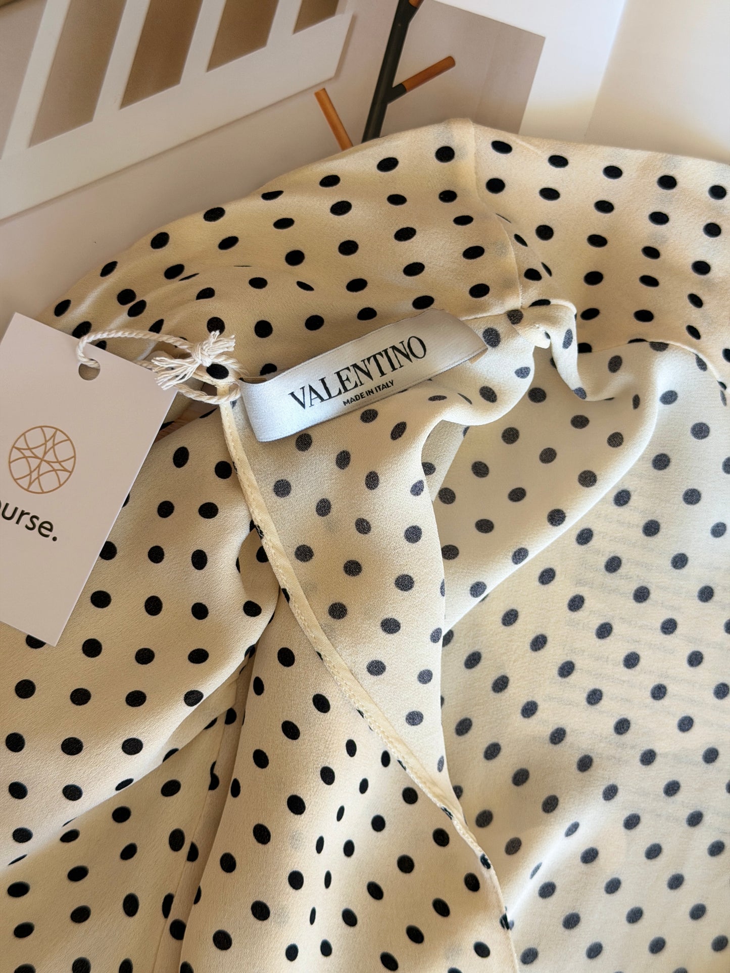 Authentic Valentino polka dot silk blouse