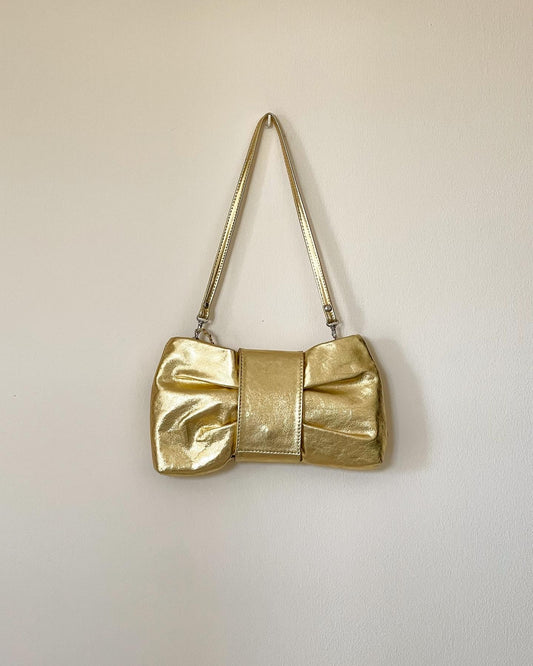 Amazing vintage leather bag in a gold tone Capica (Italian brand)